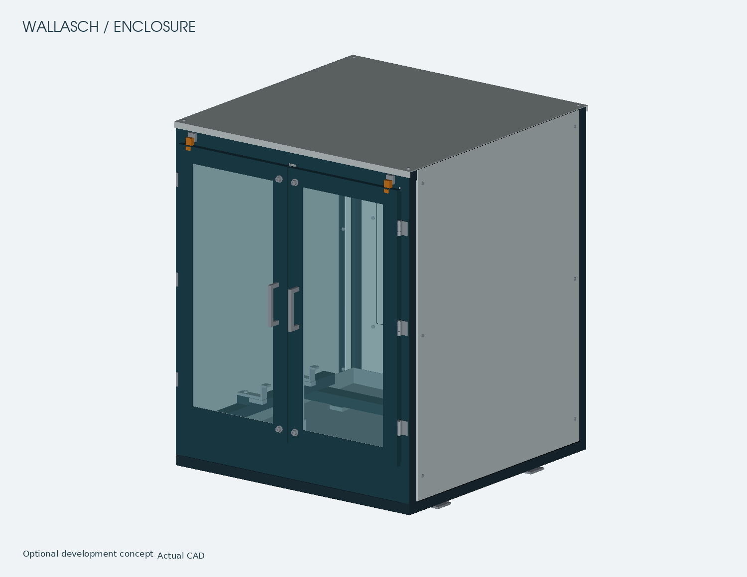 Optional Wallasch enclosure CAD with twin viewing doors closed