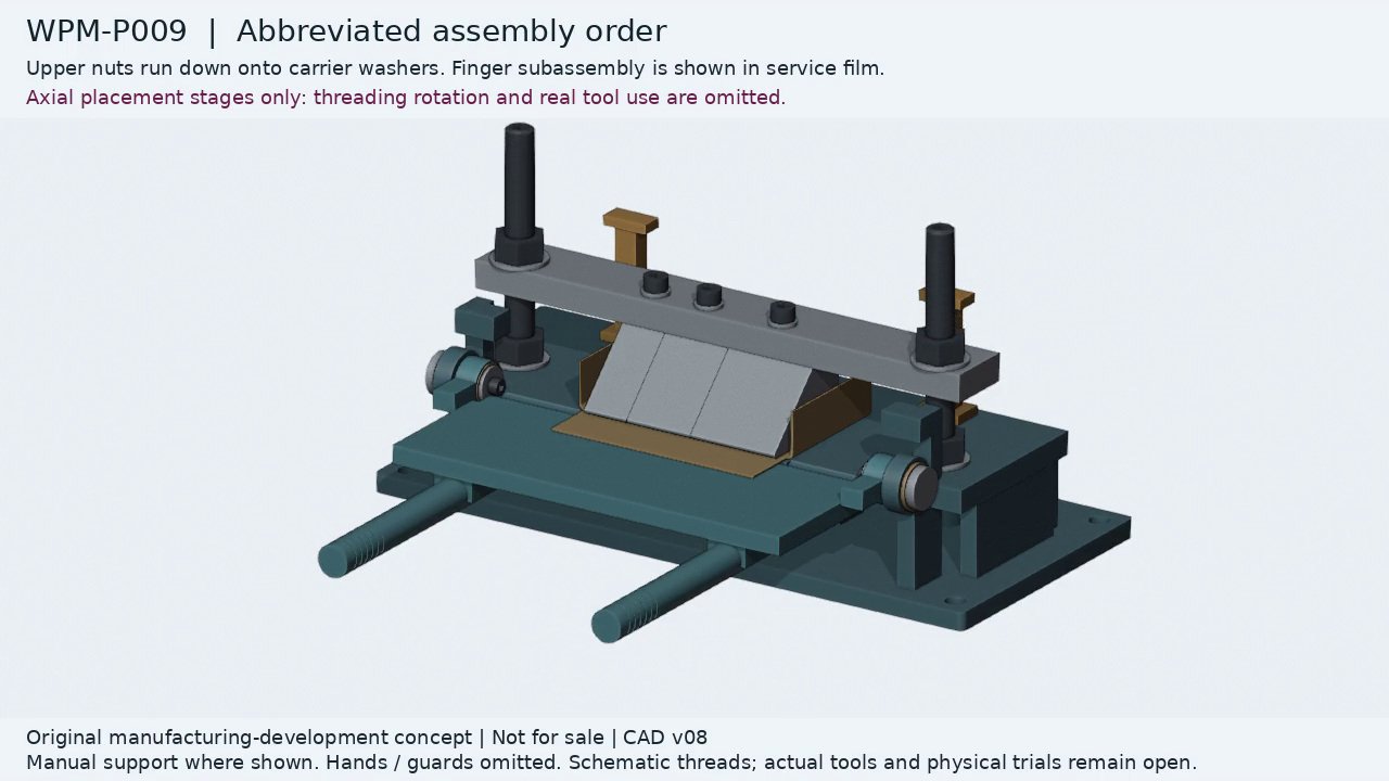 Original CAD segmented-finger fixture and hypothetical folded-sheet coupon
