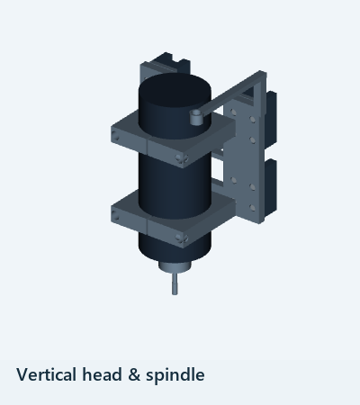 Wallasch CAD component group: Vertical head and spindle