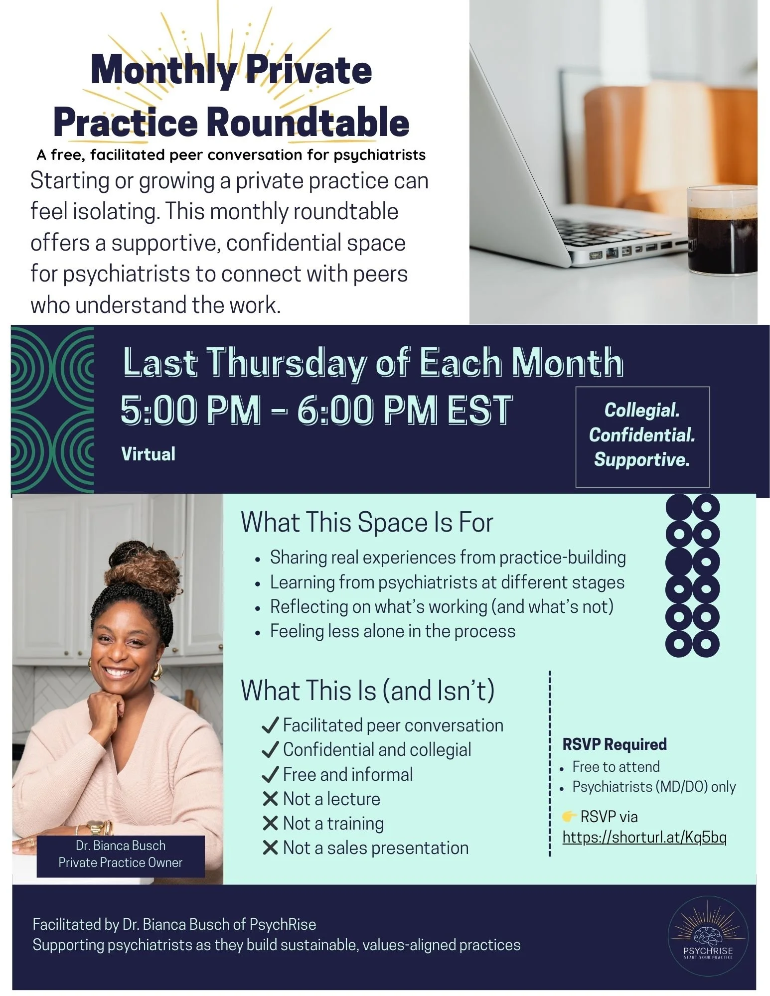 Virtual roundtable — collegial, confidential, supportive