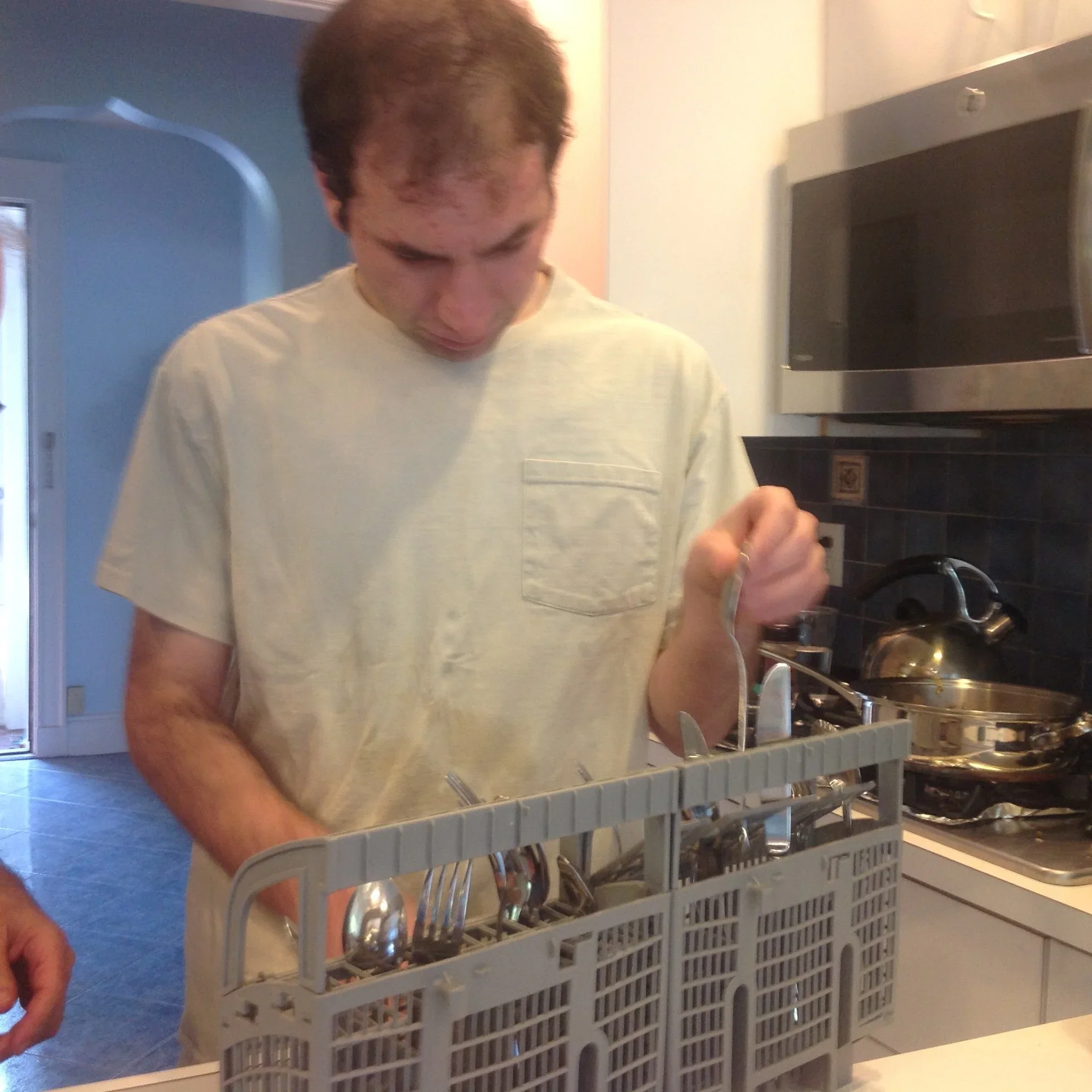  The author’s son doing chores. 