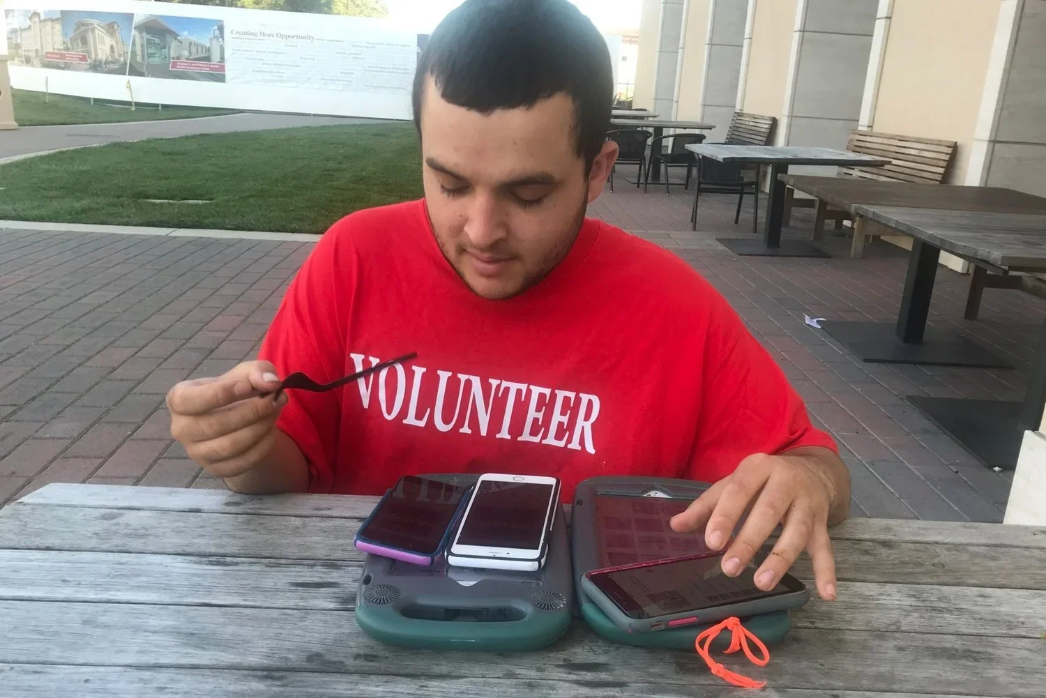  Under the President’s plan, all job options would be off the table for disabled people like the author’s son Jonny, pictured here, rendering them, at best, permanent volunteers. 