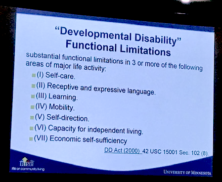  Eschenbacher explained that DD is defined by substantial functional limitations in 3 or more areas of major life activity. 