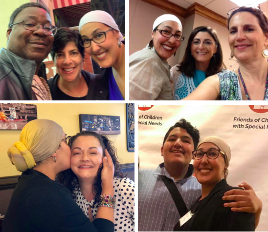  Feda was a tireless supporter of her fellow autism parents, and of her son, Mu, bottom right. 