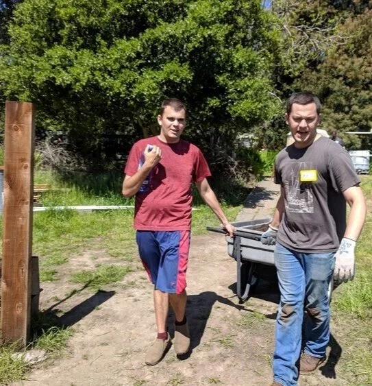  Working on the adjacent farm. 