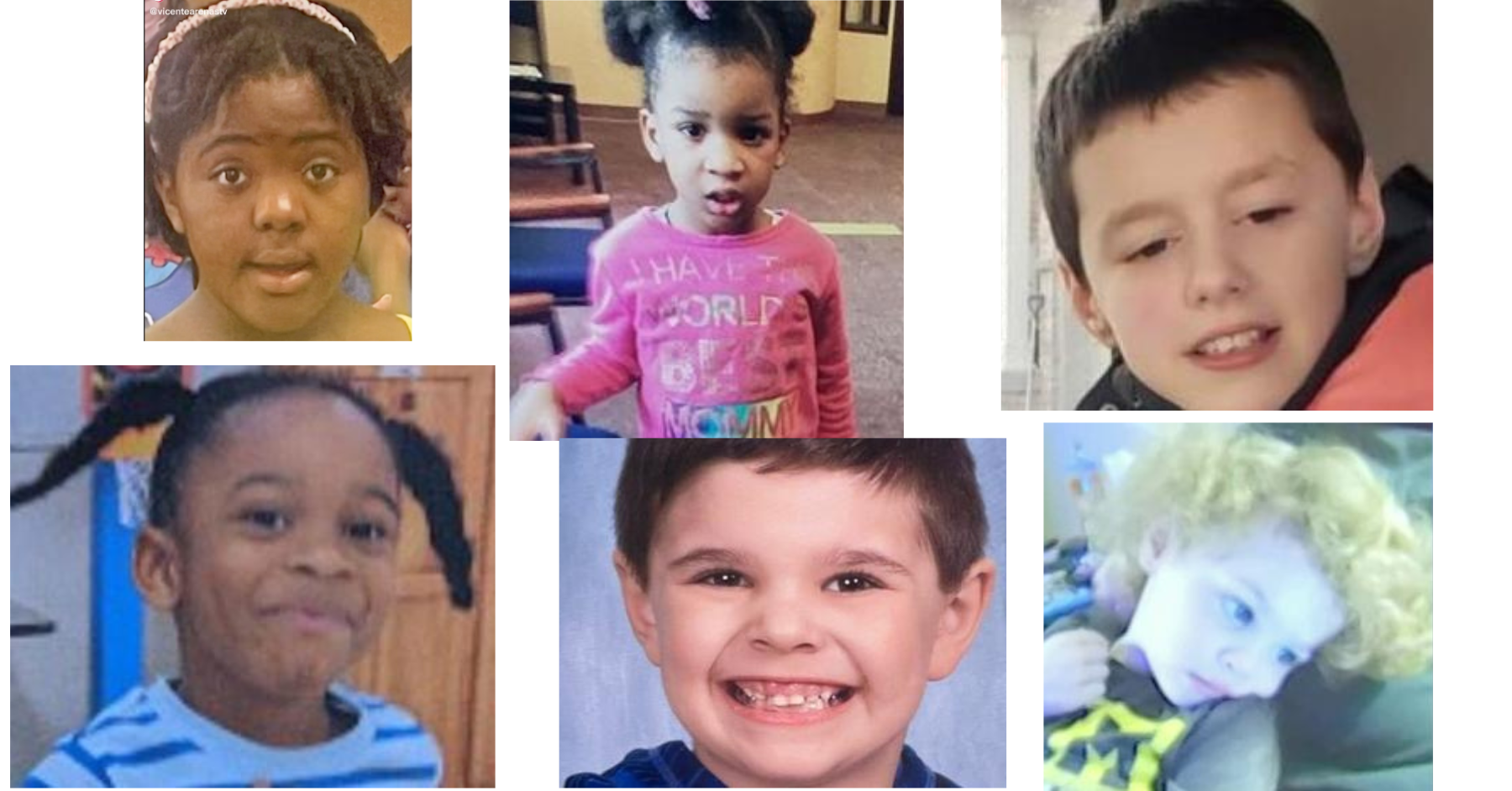  FALLEN ANGELS. A snapshot of recent autism tragedies , clockwise from top left:  Harmony Kizer Thompson , 11, was found drowned in a Denver lake.  NeeGee Fiefe , 4, was found in an Indiana pond.  Draven Graham , 11, was found in an Ontario river.  Isaak Moon , 4, died after falling from a bedroom window in Boston.  Onnex Thompson-Hall , 6, was located in a pond in New York state.  Dahud Jolicoeur , 5, was found in a waterway near his home in Florida. 