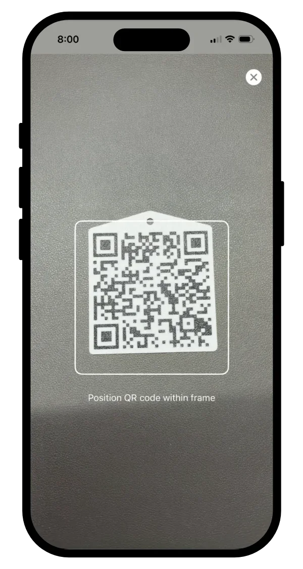 Scan the QR tag with HiveLogger