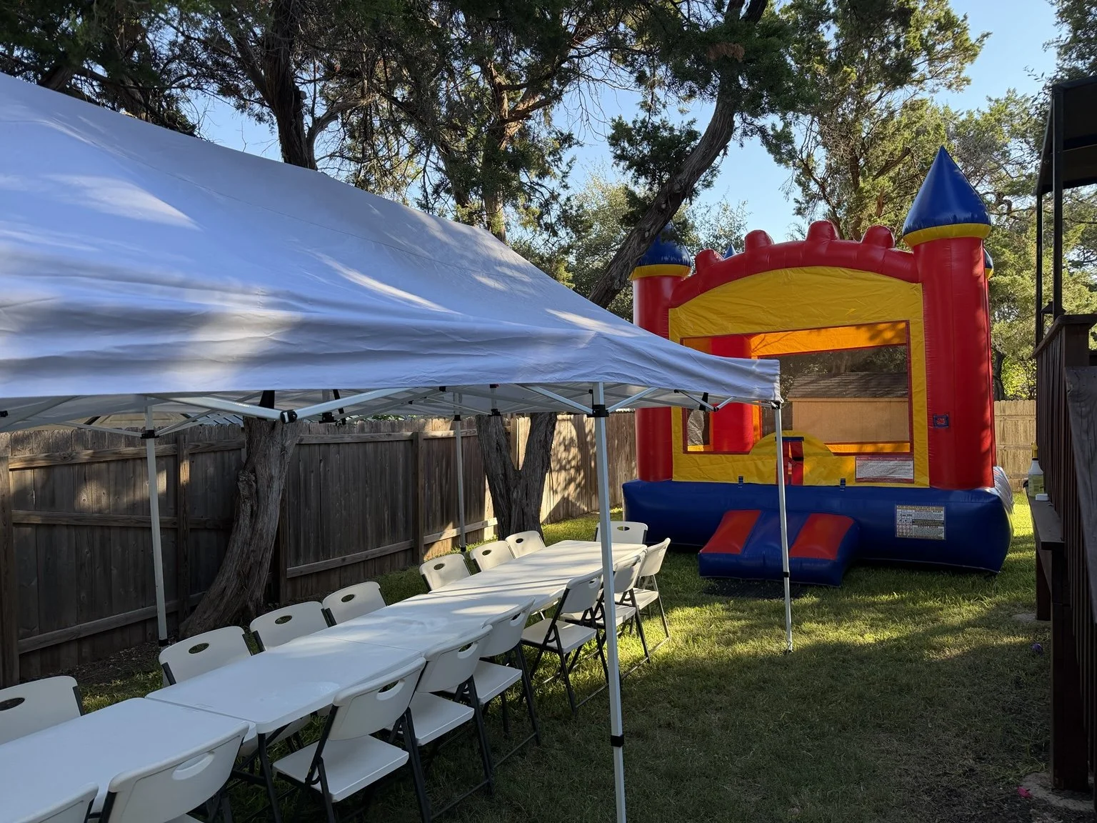 Bliss Package featuring the Castle Bounce House from Hill Country Celebration Rentals