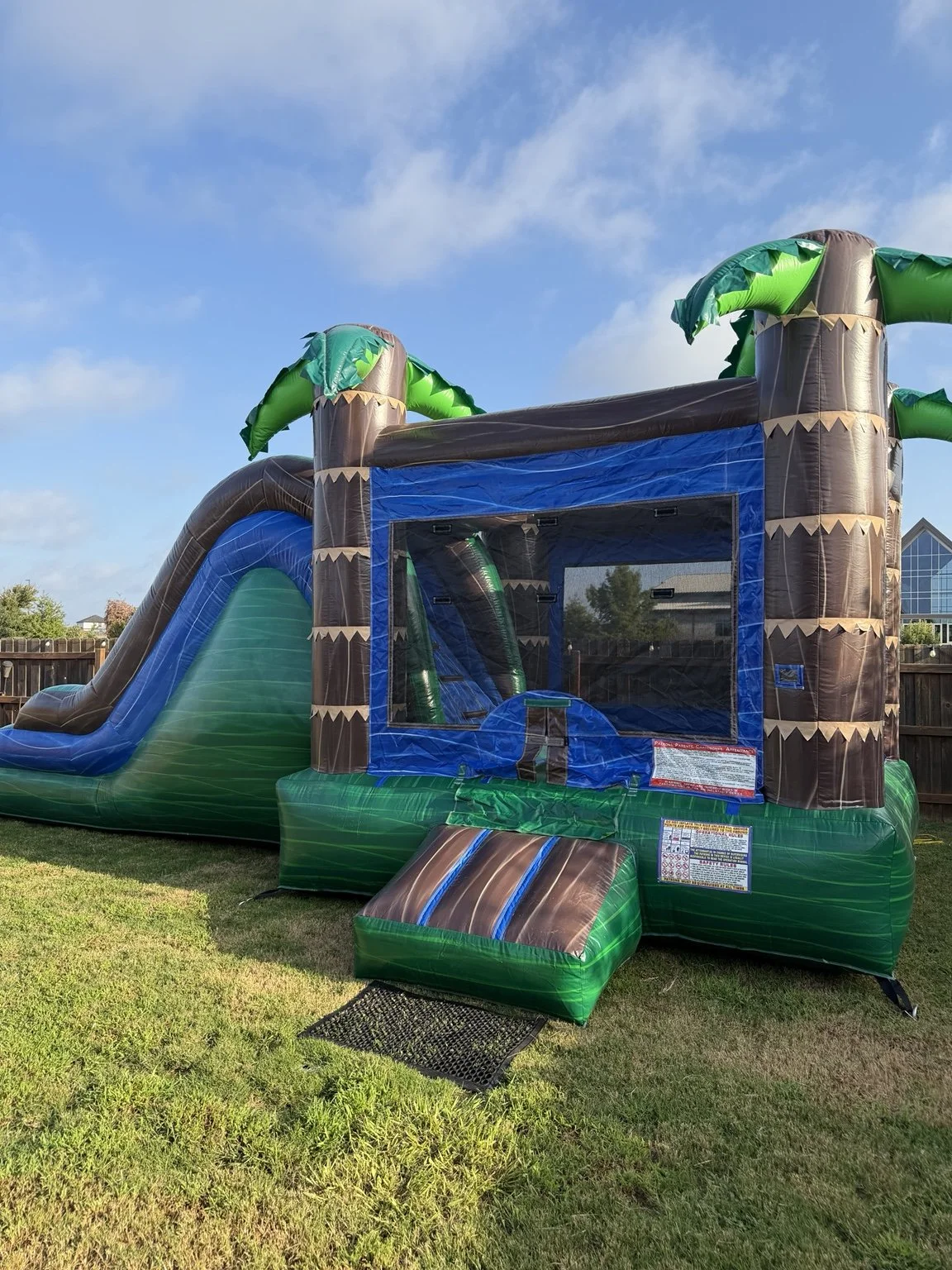 Palm Paradise bounce-house entrance.