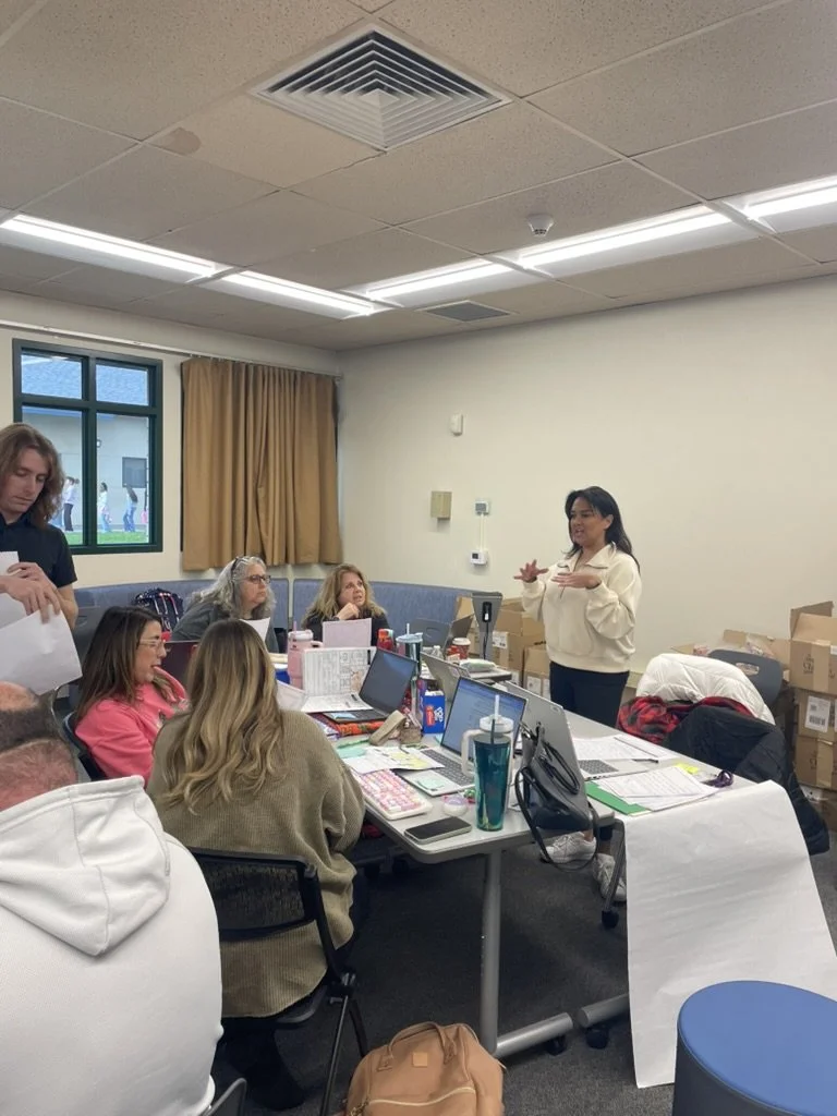 Group charting session with school leaders