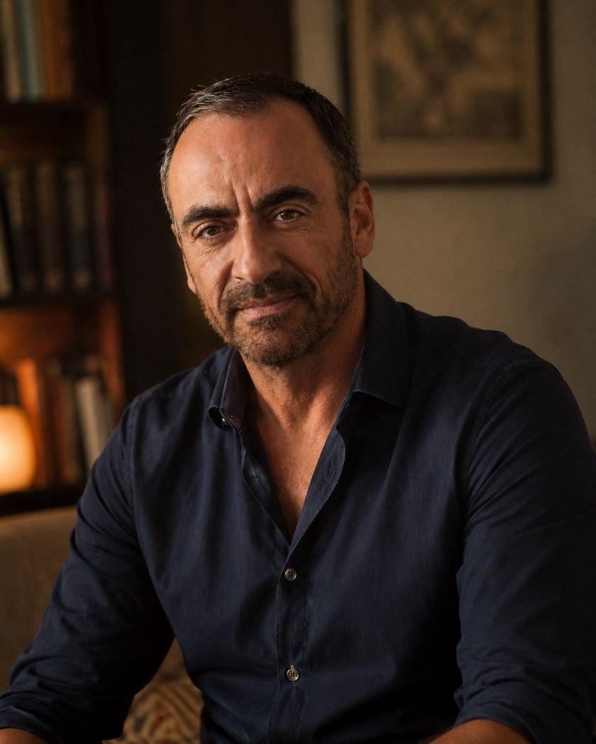 Nikos Marinos, psychodynamic psychotherapist, in his Paris consulting room