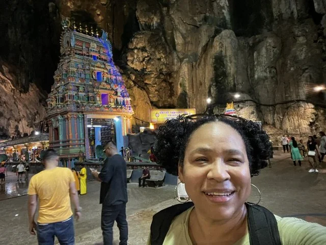 Sondra in front of street art Malaysia