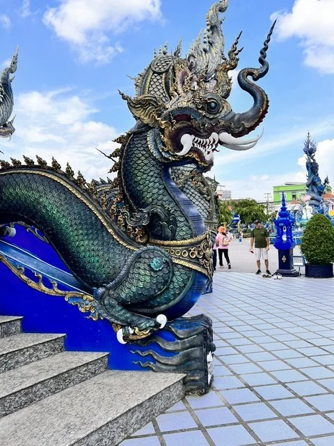 Blue dragon sculpture Thailand