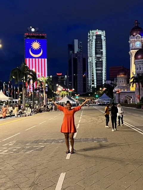 Sondra in orange dress Kuala Lumpur Malaysia