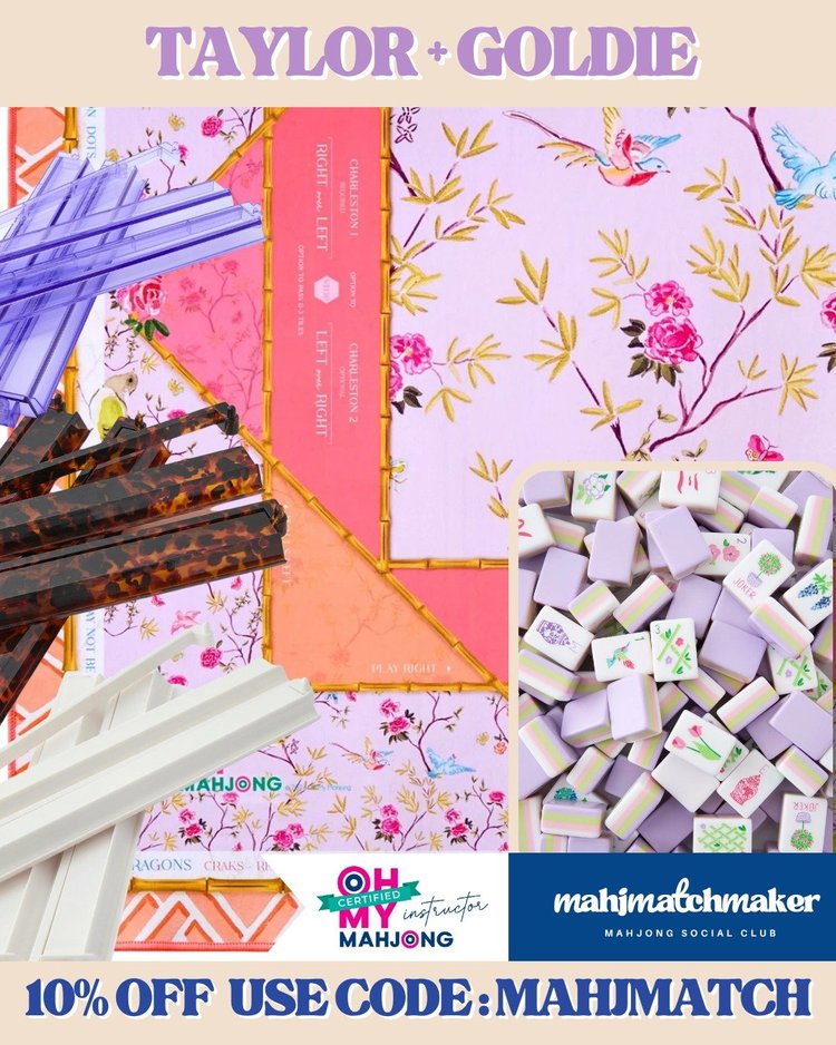 Oh My Mahjong Taylor mahjong tiles with Oh My Mahjong Goldie mahjong mat
