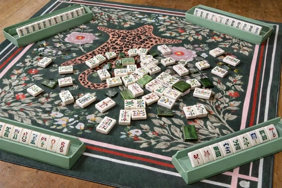 Miss Mahjong Malachite mahjong tiles at the table: Malachite at Kim St Laurent's table · shared in the Mahj Matchmaker group