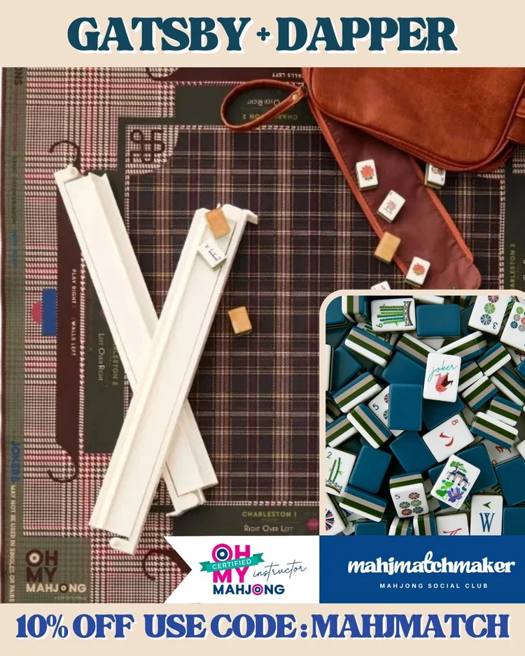 Oh My Mahjong Gatsby mahjong tiles with Oh My Mahjong Dapper 1 mahjong mat