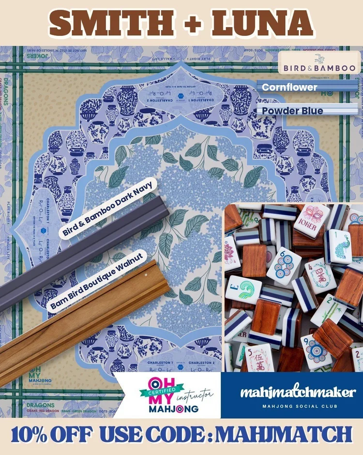 Oh My Mahjong Smith mahjong tiles with Oh My Mahjong Luna mahjong mat