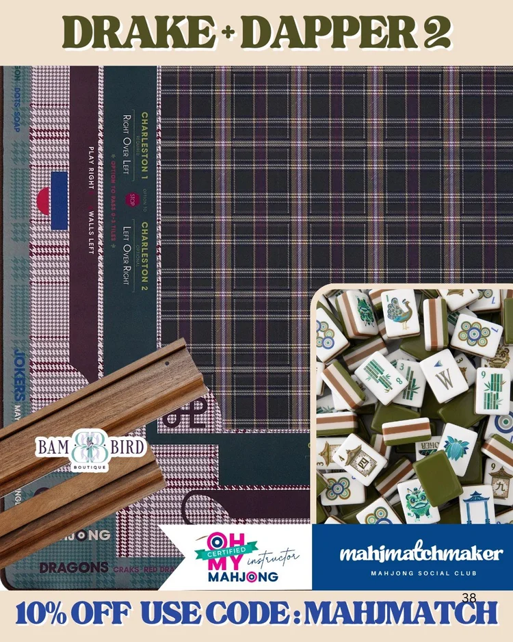 Oh My Mahjong Drake mahjong tiles with Oh My Mahjong Dapper 2 mahjong mat