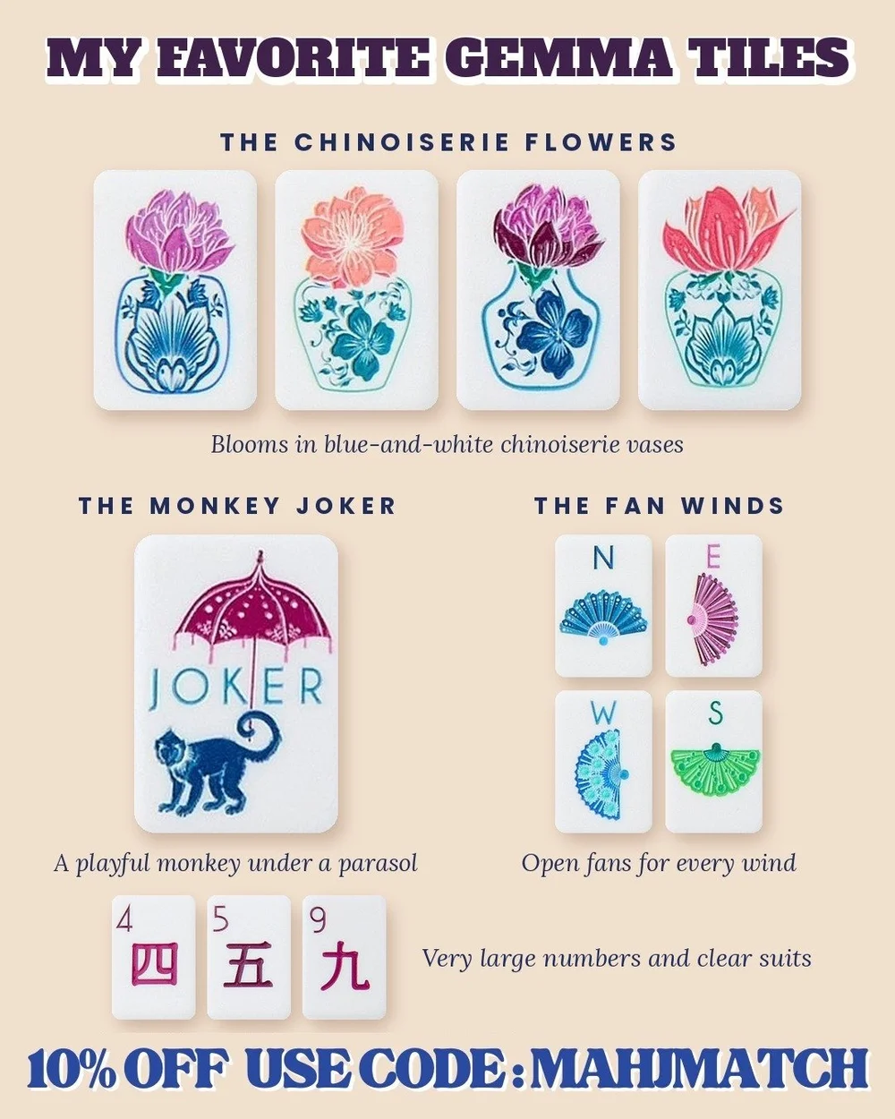 My favorite Gemma mahjong tiles