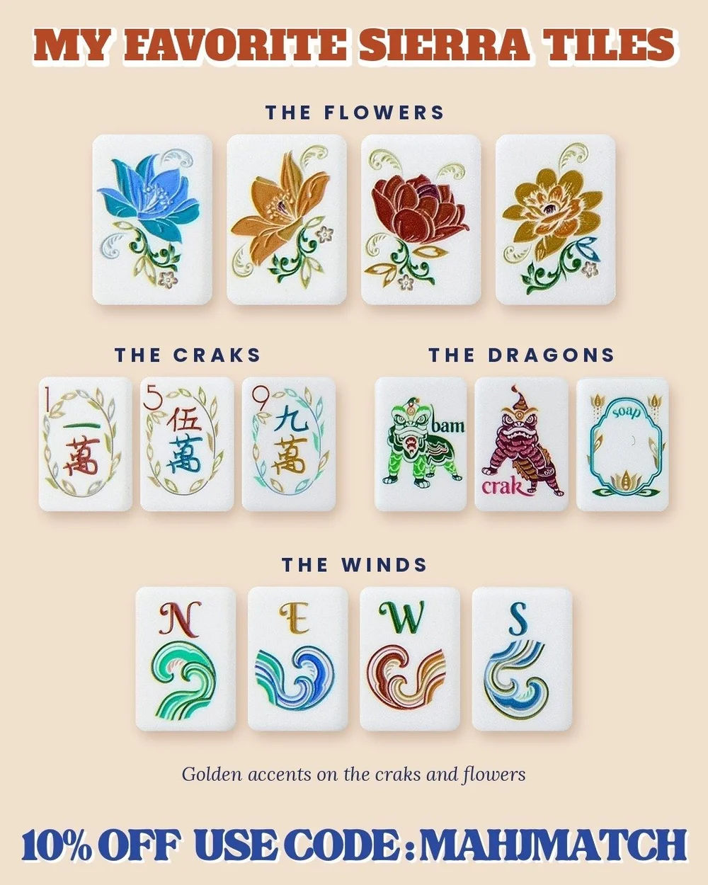 My favorite Sierra mahjong tiles