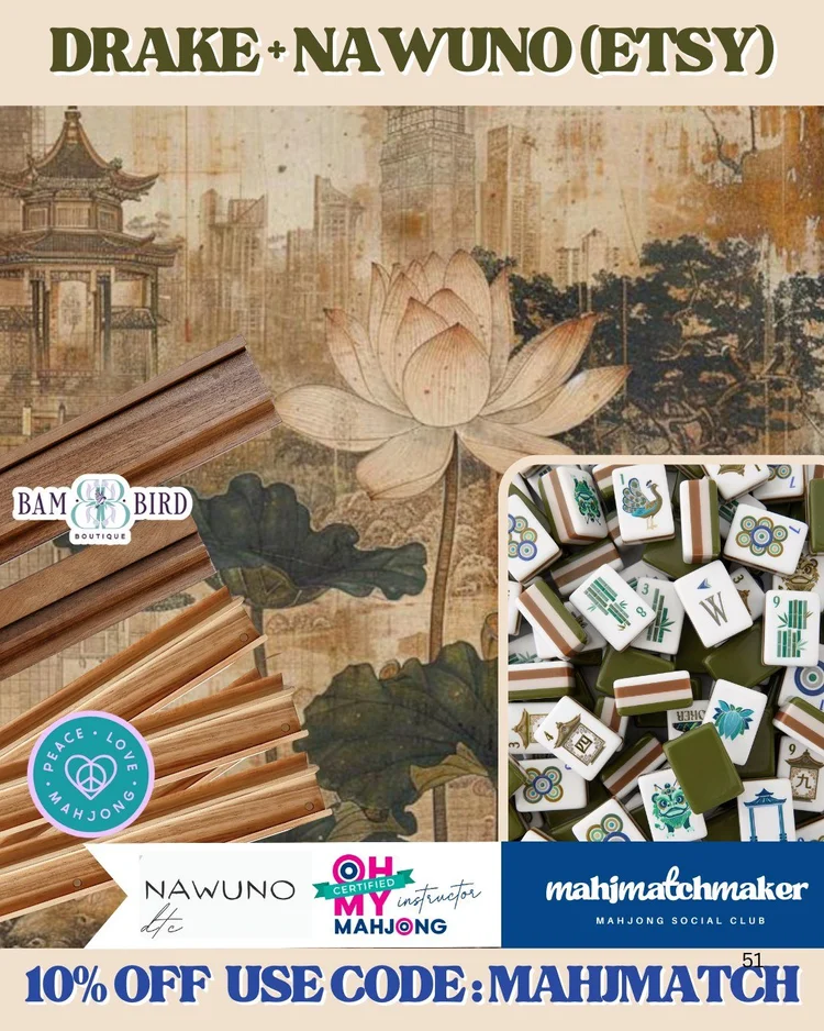 Oh My Mahjong Drake mahjong tiles with Nawuno mahjong mat