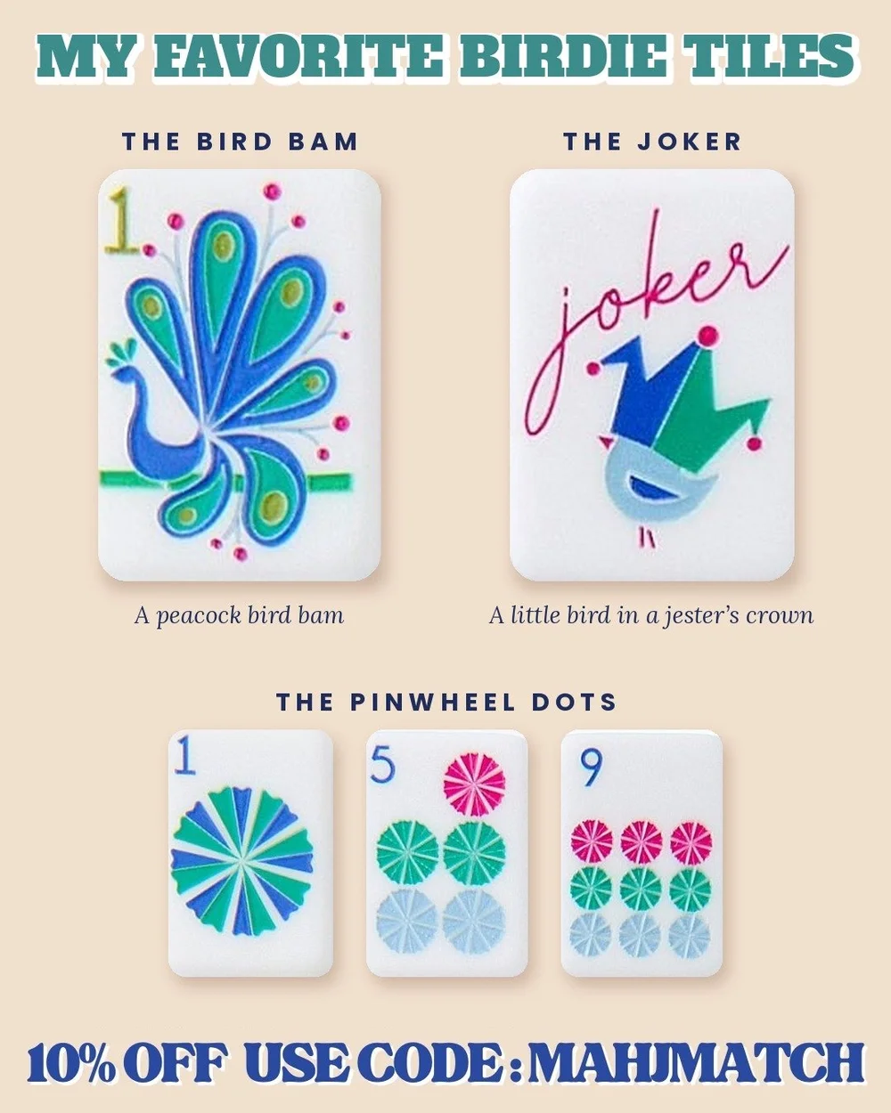 My favorite Birdie mahjong tiles