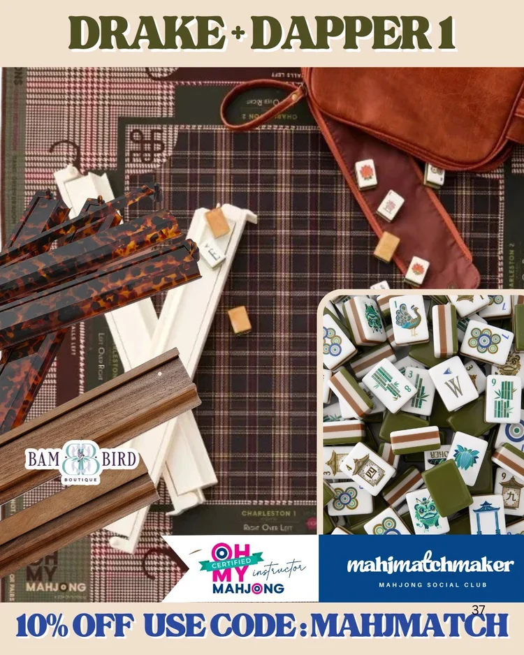 Oh My Mahjong Drake mahjong tiles with Oh My Mahjong Dapper 1 mahjong mat