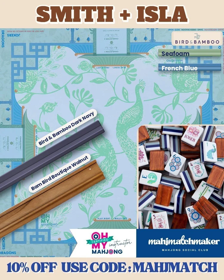 Oh My Mahjong Smith mahjong tiles with Oh My Mahjong Isla mahjong mat