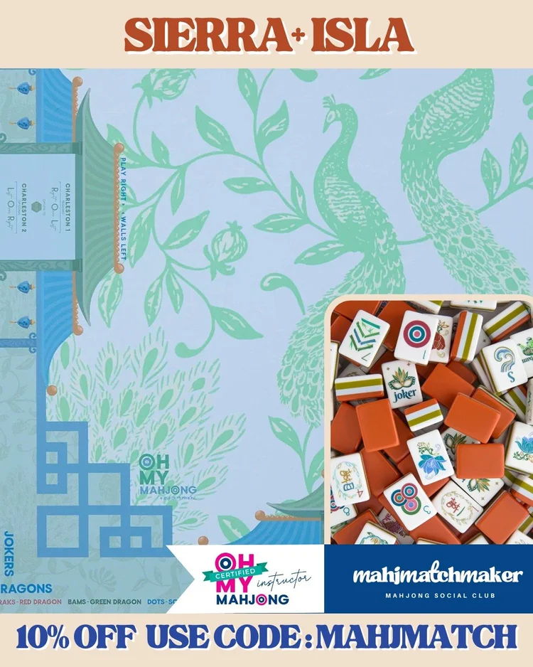 Oh My Mahjong Sierra mahjong tiles with Oh My Mahjong Isla mahjong mat