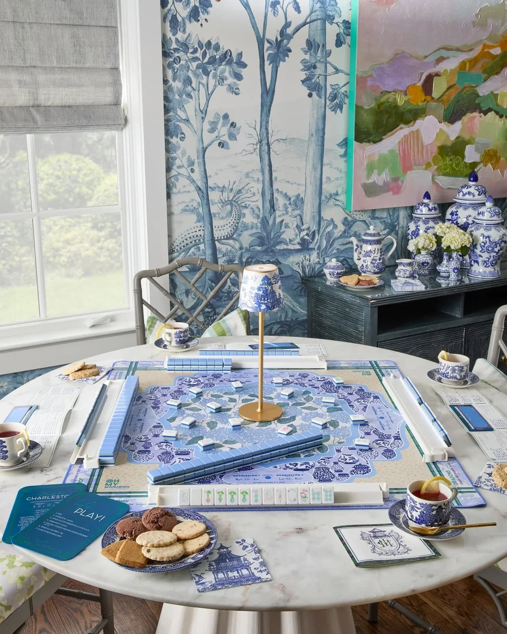 Oh My Mahjong Moonlight mahjong tiles real-life table