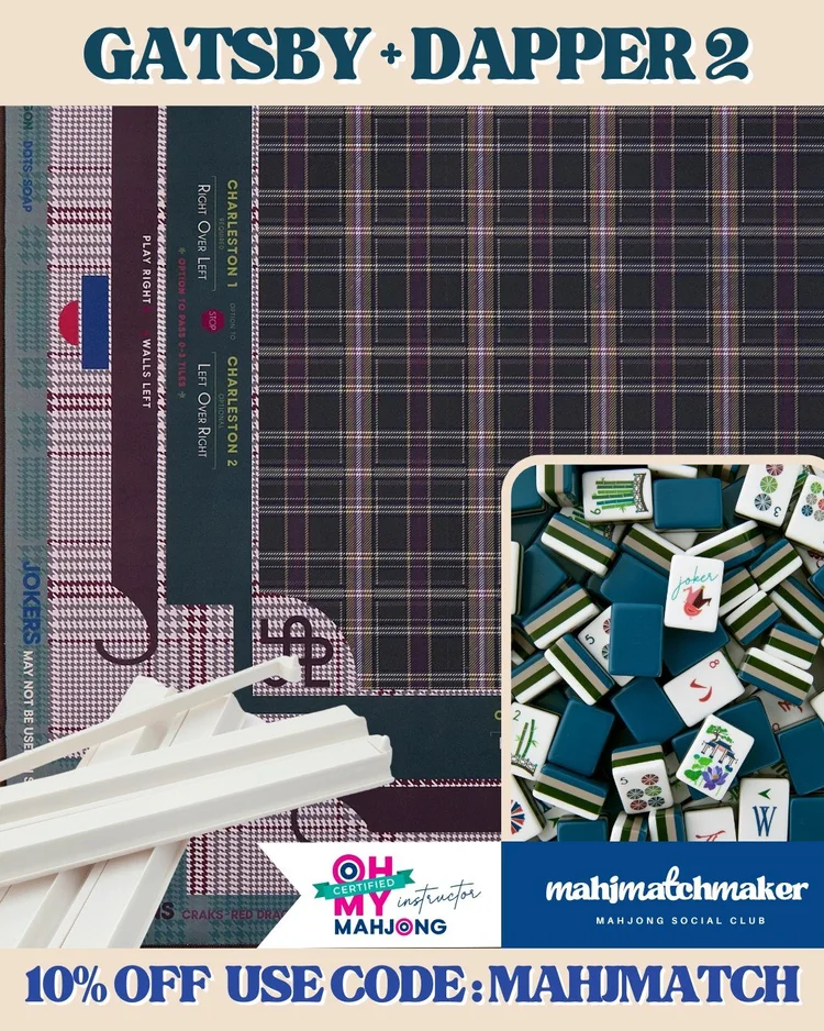 Oh My Mahjong Gatsby mahjong tiles with Oh My Mahjong Dapper 2 mahjong mat