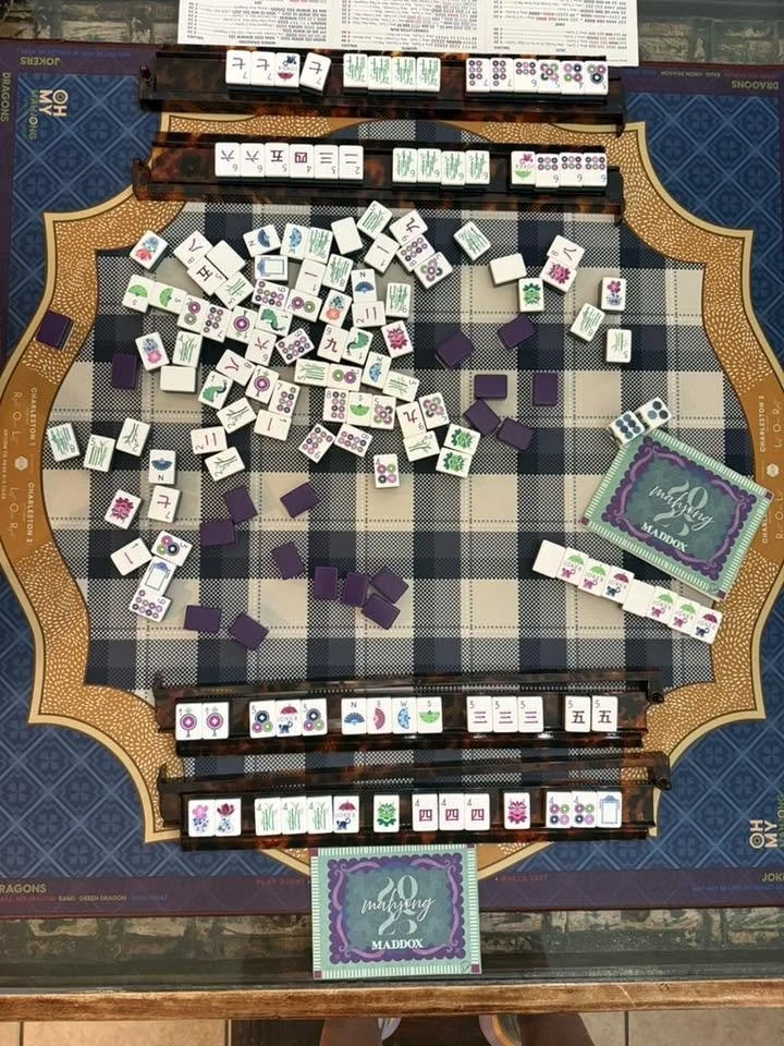 Oh My Mahjong Gemma mahjong tiles at the table: Gemma at Katie Finnie Maddox's table · shared in the Mahj Matchmaker group