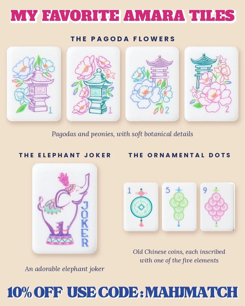 My favorite Amara mahjong tiles