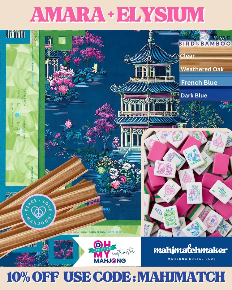 Oh My Mahjong Amara mahjong tiles with Oh My Mahjong Elysium mahjong mat