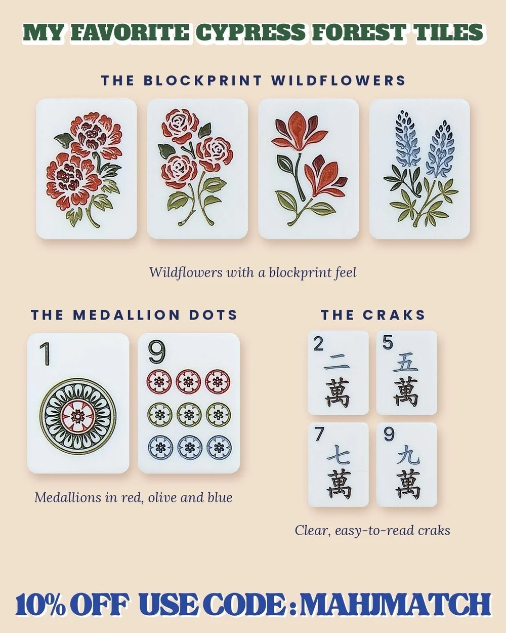 My favorite Cypress Forest mahjong tiles