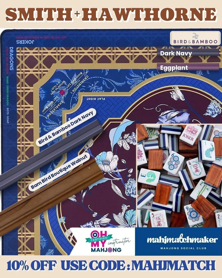 Oh My Mahjong Smith mahjong tiles with Oh My Mahjong Hawthorne mahjong mat