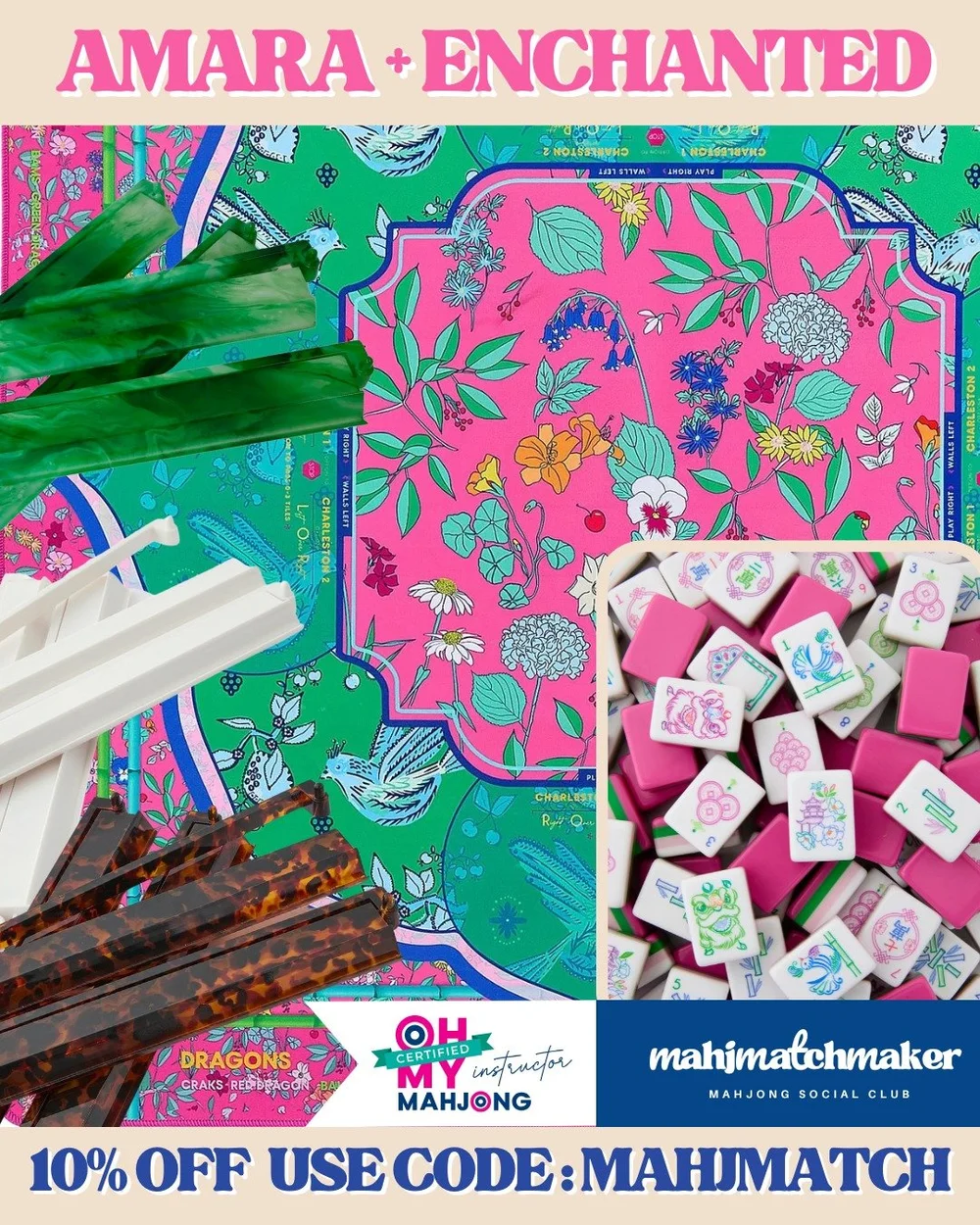 Amara tiles on the retired Oh My Mahjong Enchanted mat
