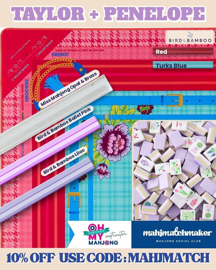Oh My Mahjong Taylor mahjong tiles with Oh My Mahjong Penelope mahjong mat