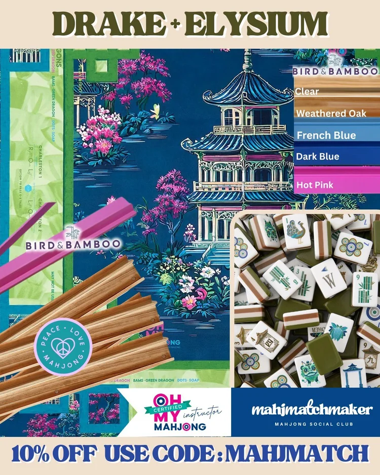 Oh My Mahjong Drake mahjong tiles with Oh My Mahjong Elysium mahjong mat