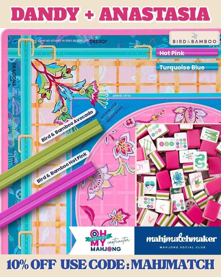 Oh My Mahjong Dandy mahjong tiles with Oh My Mahjong Anastasia mahjong mat