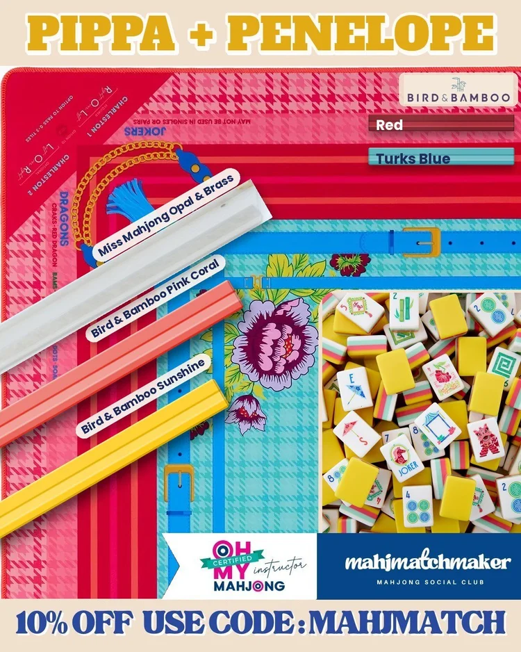 Oh My Mahjong Pippa mahjong tiles with Oh My Mahjong Penelope mahjong mat
