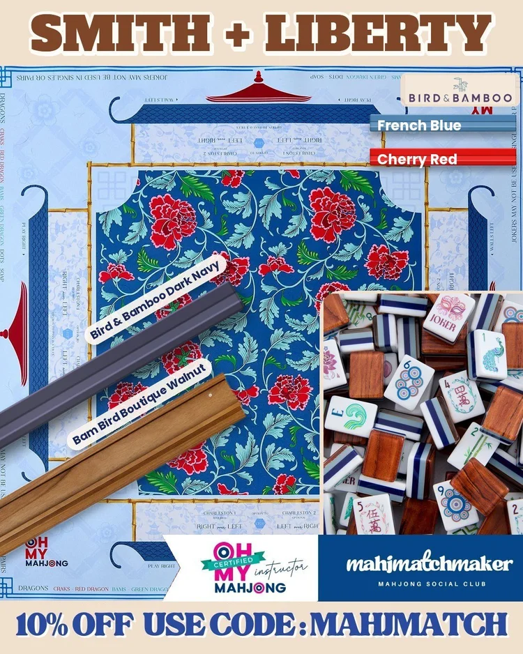 Oh My Mahjong Smith mahjong tiles with Oh My Mahjong Liberty mahjong mat