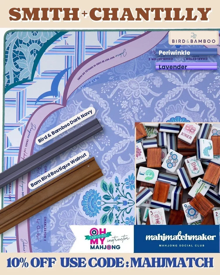 Oh My Mahjong Smith mahjong tiles with Oh My Mahjong Chantilly mahjong mat