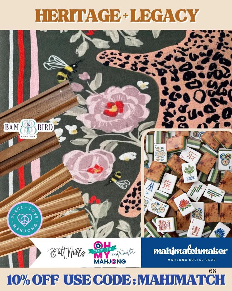 Oh My Mahjong Heritage mahjong tiles with Britt Mills Legacy mahjong mat