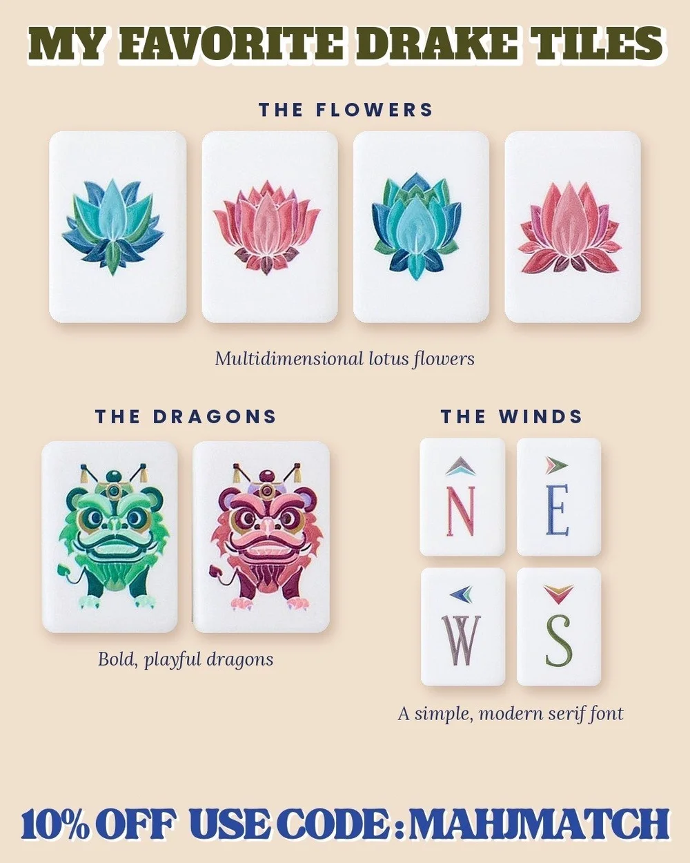 My favorite Drake mahjong tiles