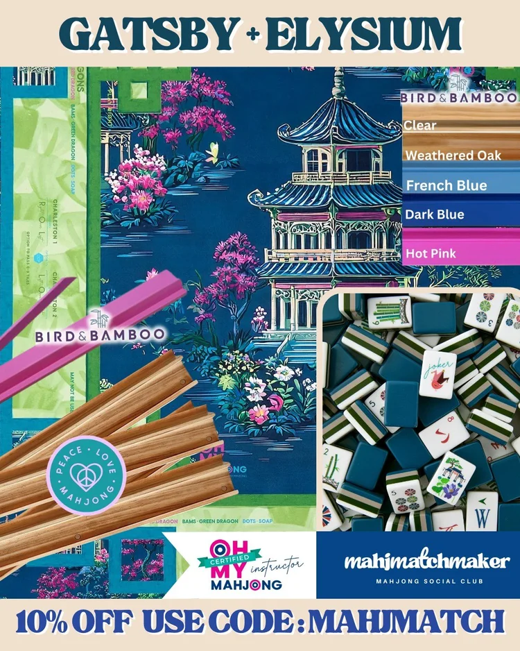 Oh My Mahjong Gatsby mahjong tiles with Oh My Mahjong Elysium mahjong mat