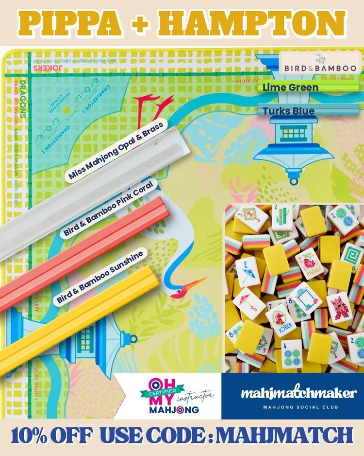 Oh My Mahjong Pippa mahjong tiles with Oh My Mahjong Hampton mahjong mat