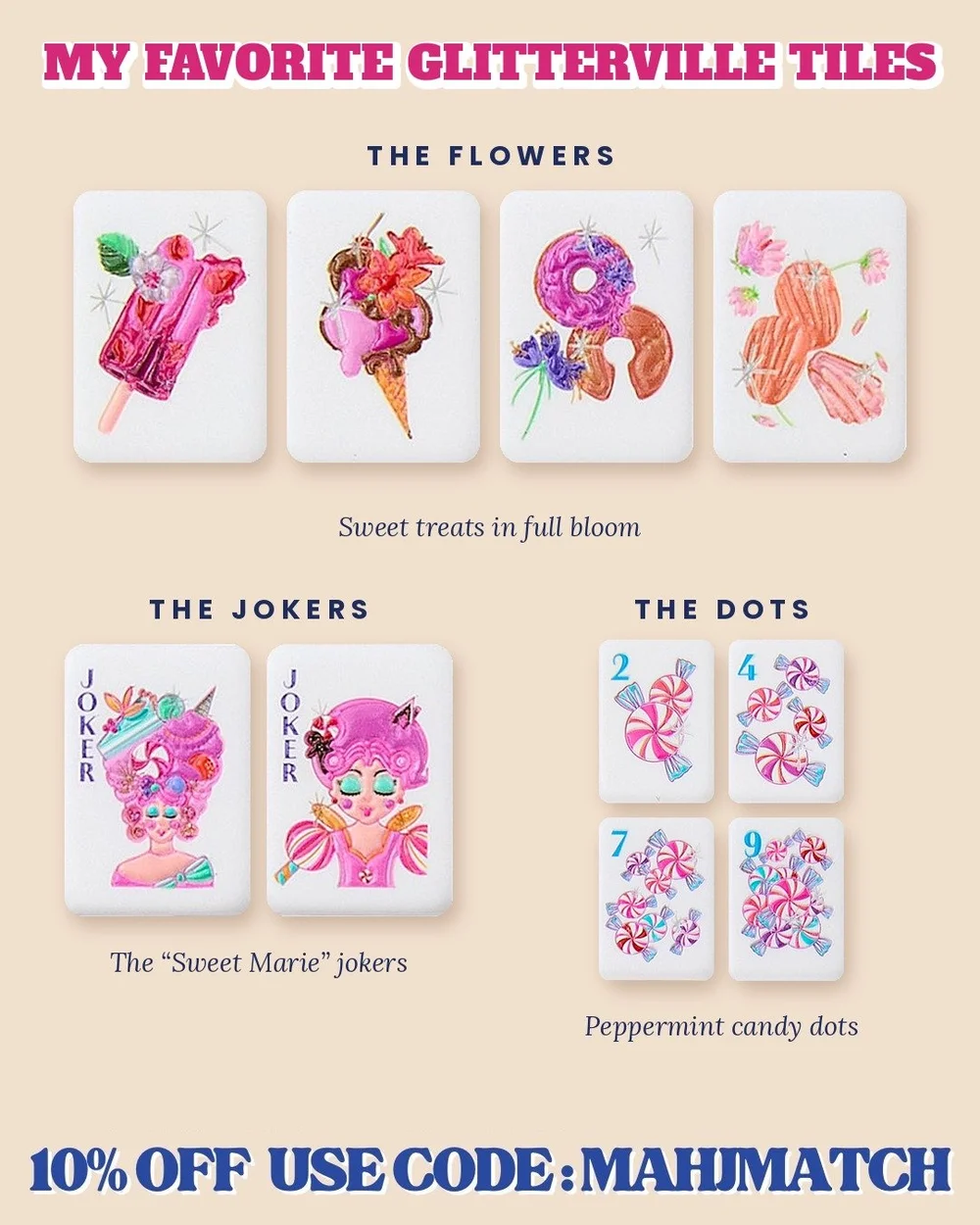 My favorite Glitterville mahjong tiles