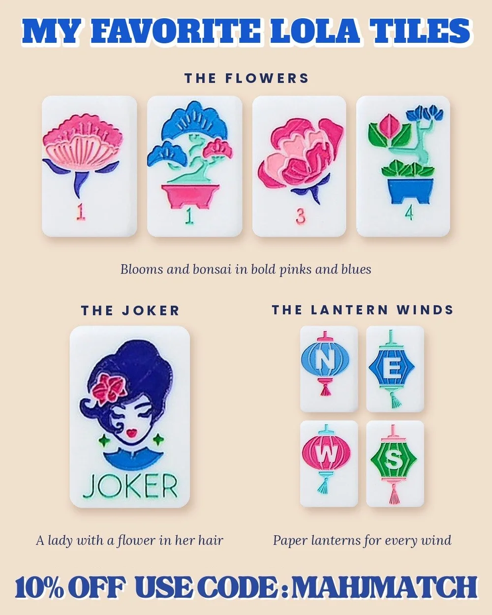 My favorite Lola mahjong tiles